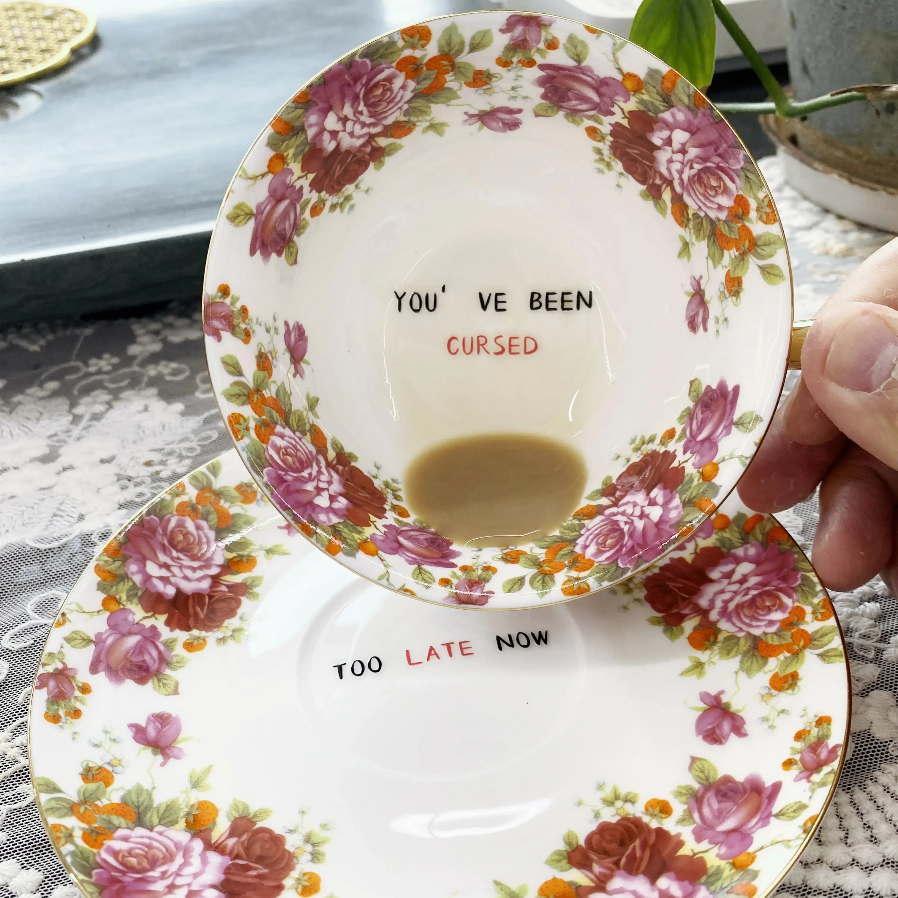 Surprise Message Teacup & Saucer – Fun in Every Sip