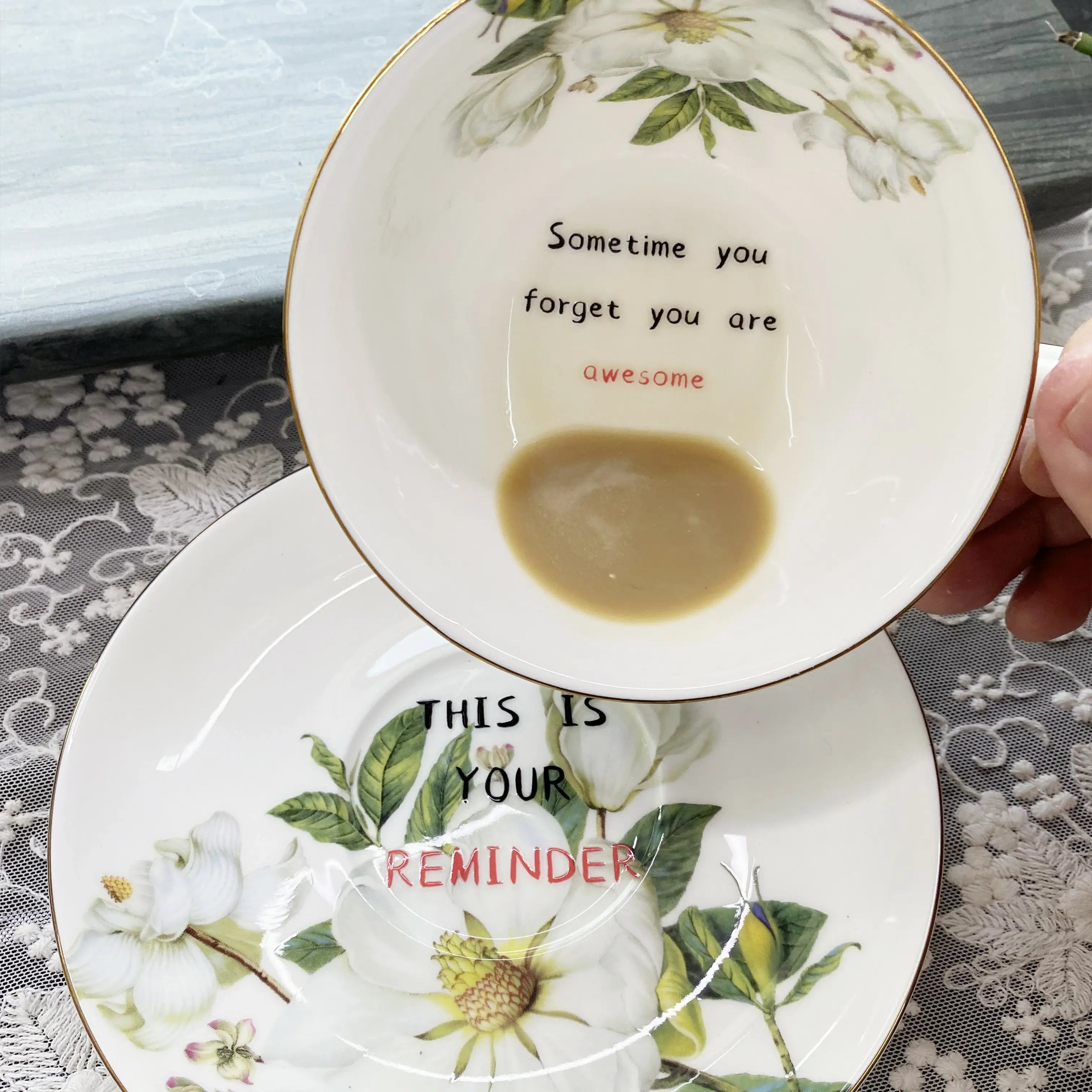 Surprise Message Teacup & Saucer – Fun in Every Sip