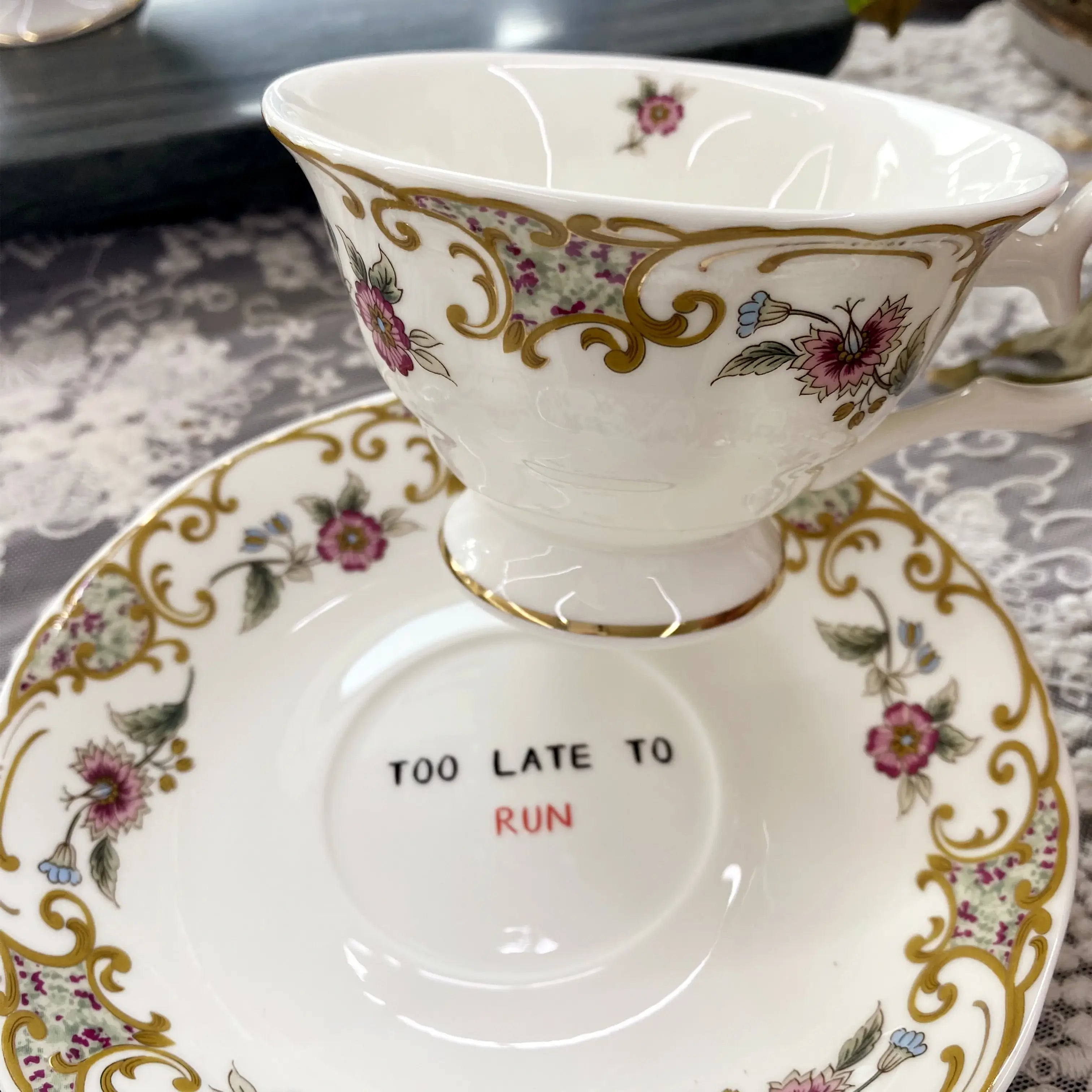 Surprise Message Teacup & Saucer – Fun in Every Sip
