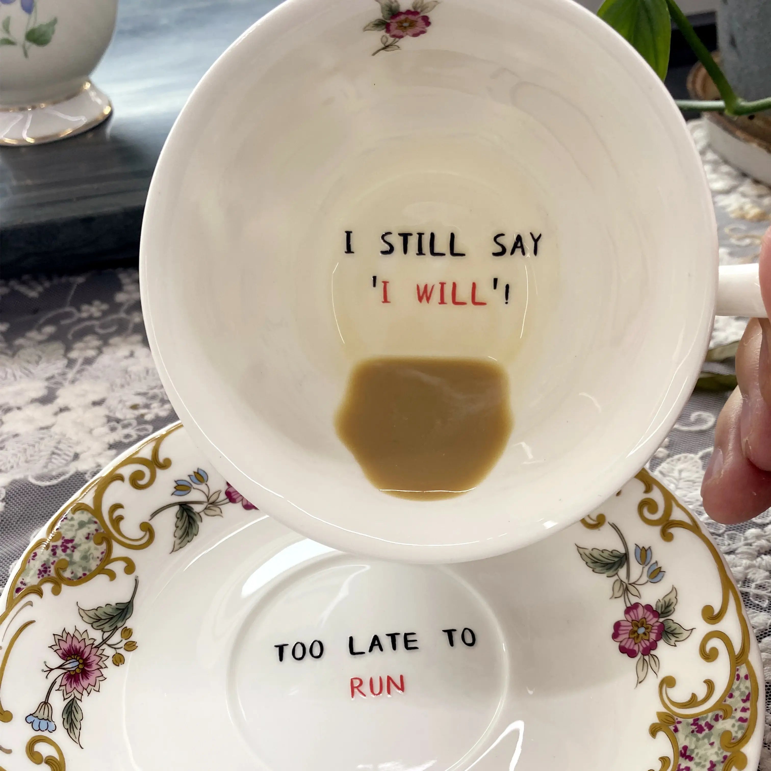 Surprise Message Teacup & Saucer – Fun in Every Sip