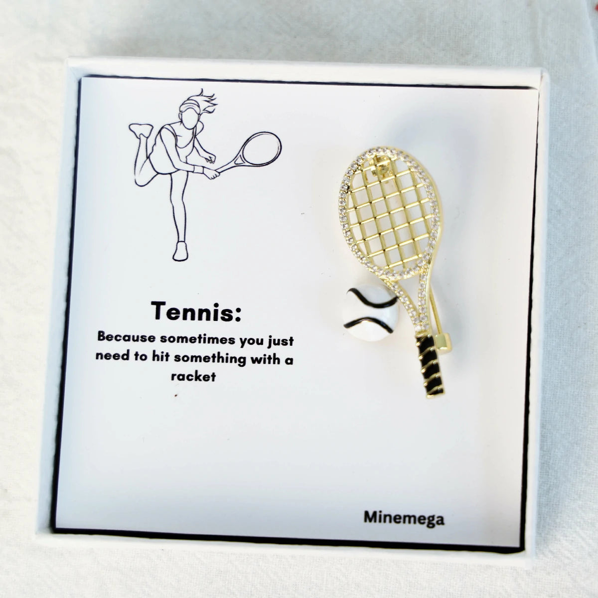 Tennis Ball And Racket Brooch