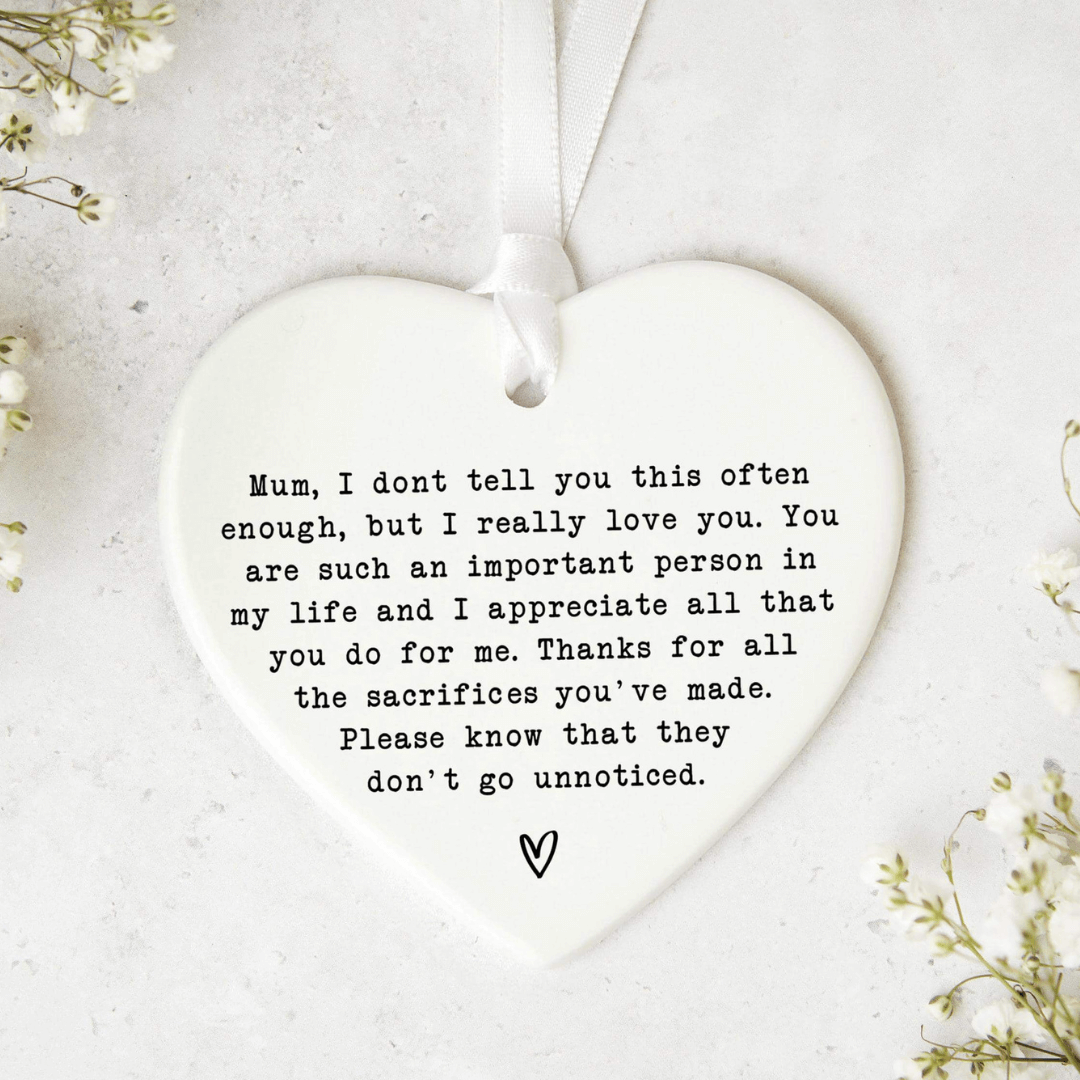 "Unnoticed Love" Heartfelt Ceramic Ornament Keepsake