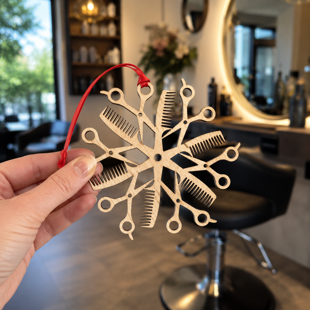 Wooden Snowflake Christmas Ornament