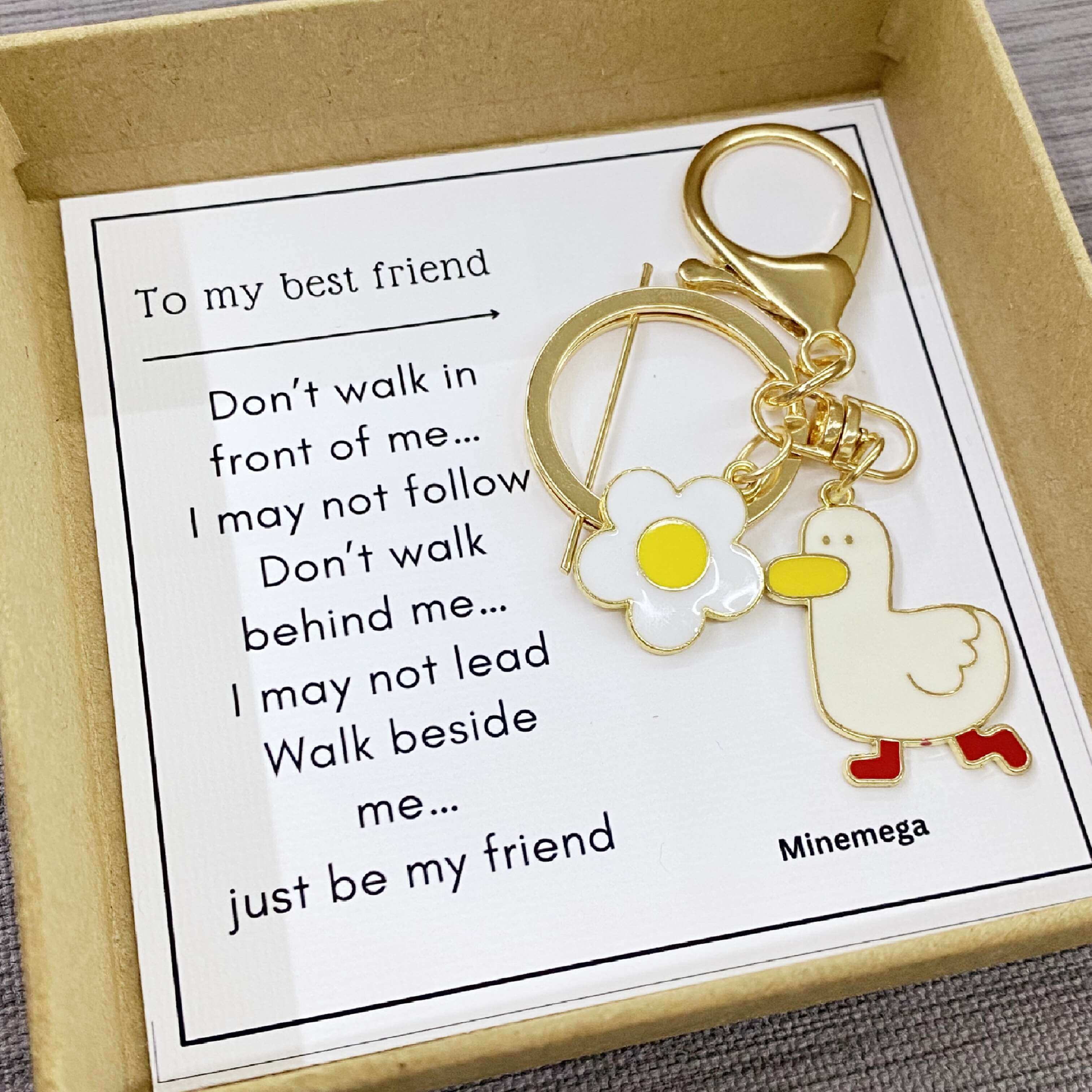 Walk Beside Me Friend Keychain