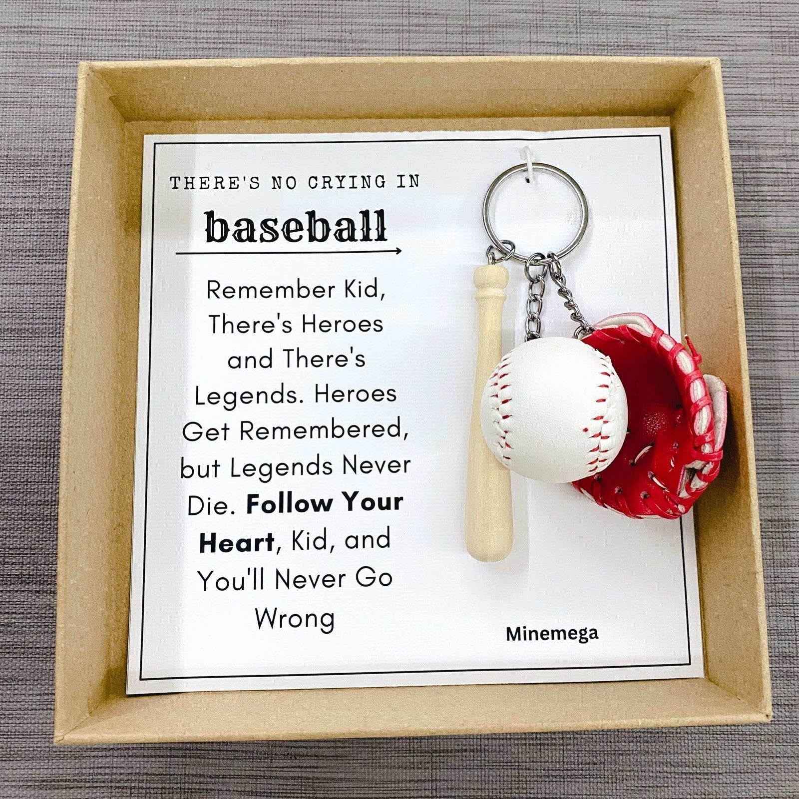 Follow Your Heart Baseball Bag Keychain