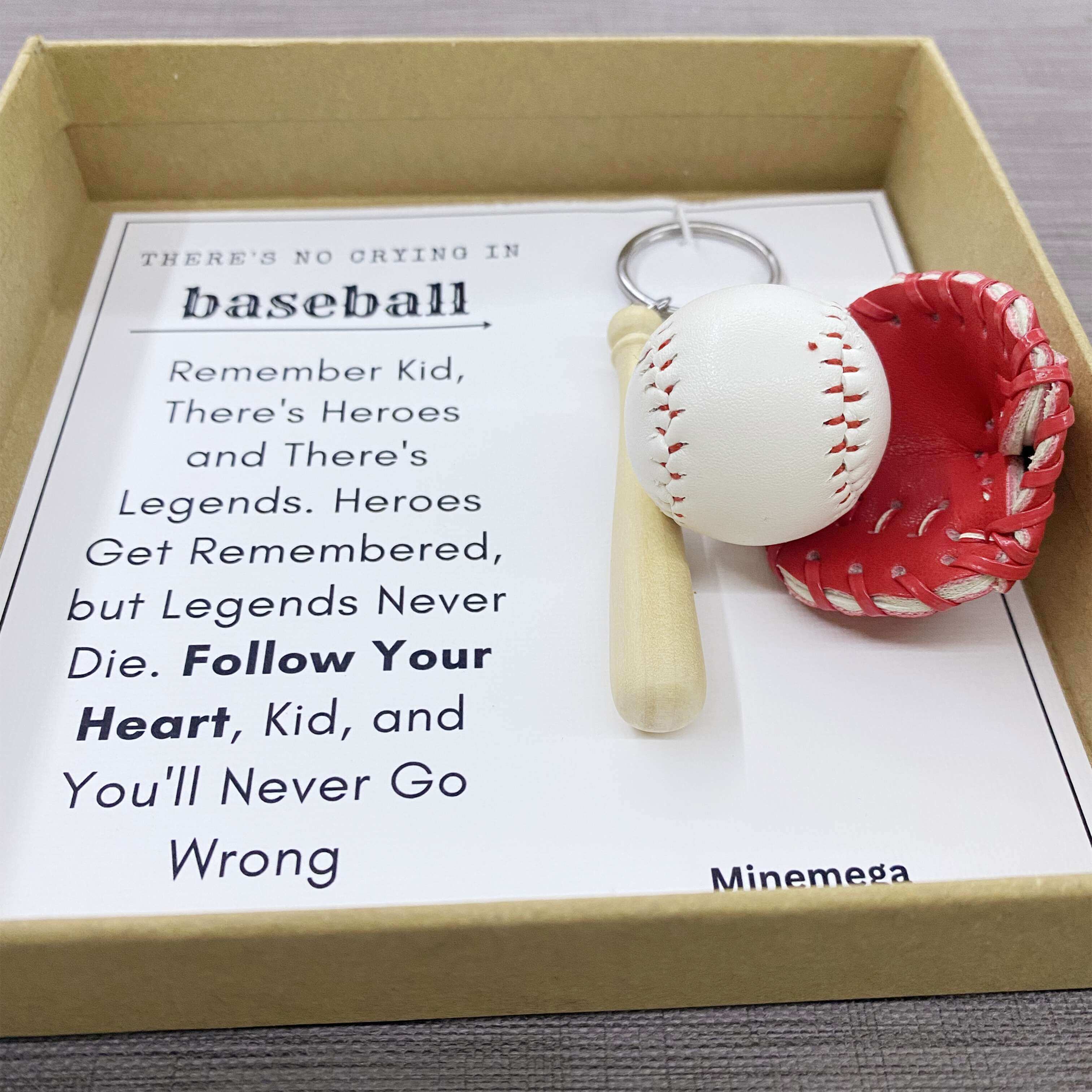 Follow Your Heart Baseball Bag Keychain
