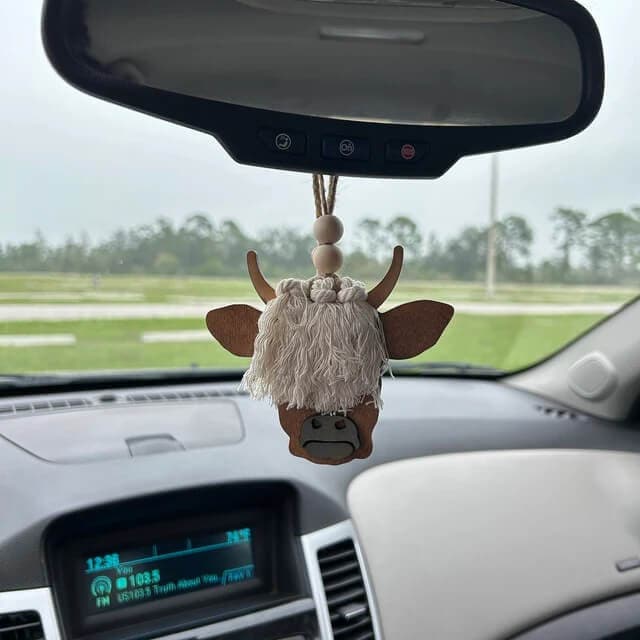Highland cow car charm