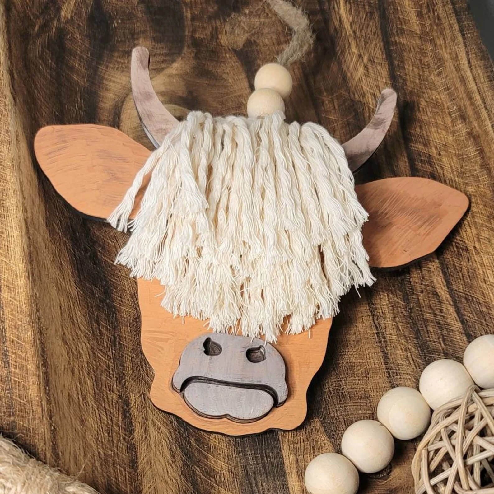 Highland cow car charm