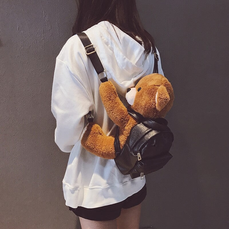 Plush teddy bear backpack