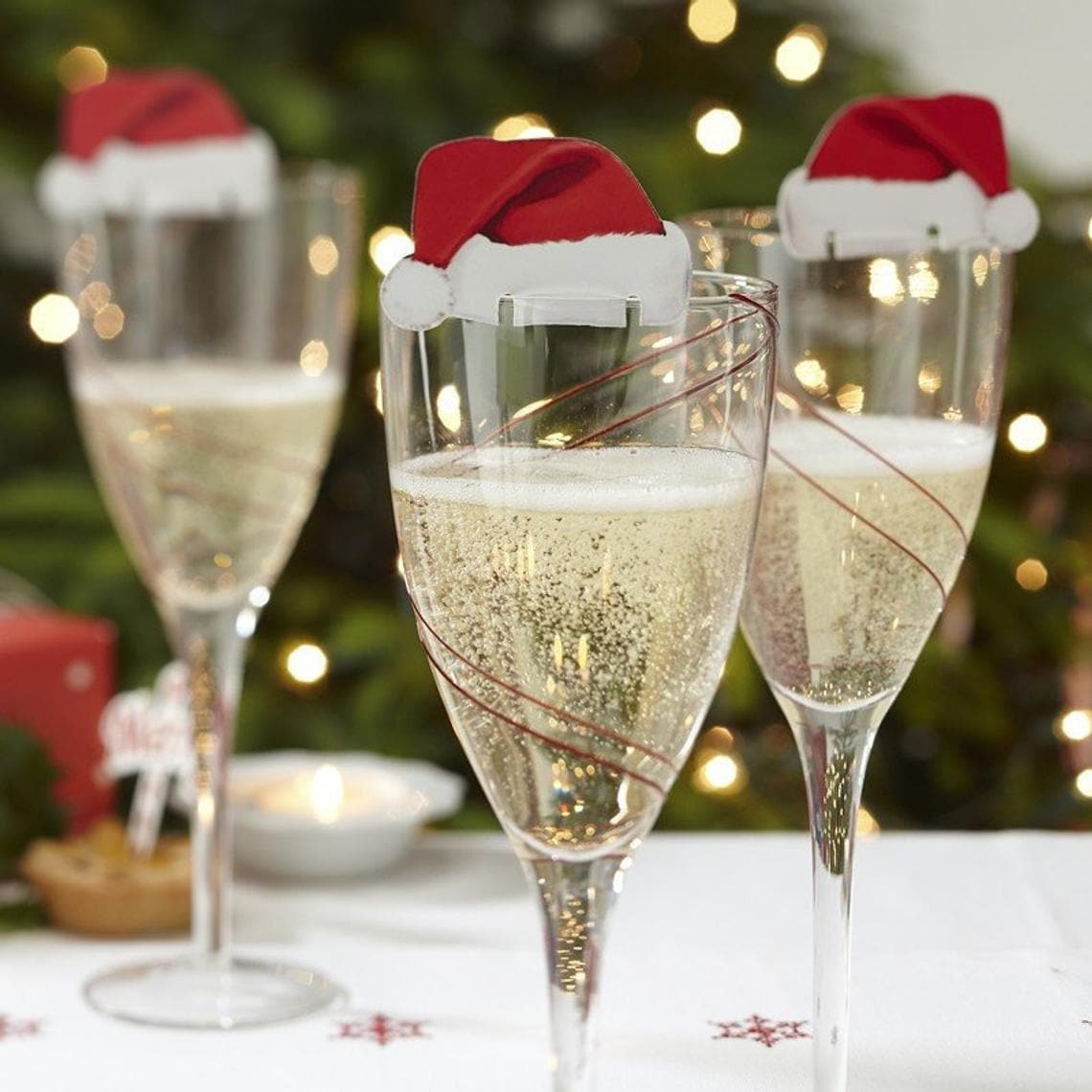 Santa Hat glass decorations